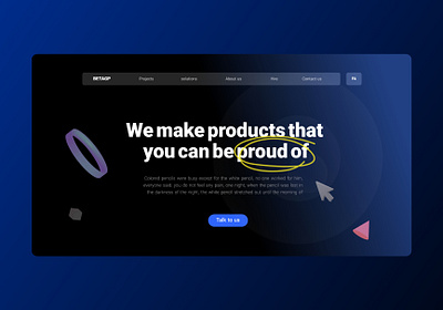 Web design 3d 3d shape beautiful dark dark theme design gradient graphic design illustration landing landing page page design persian shap ui