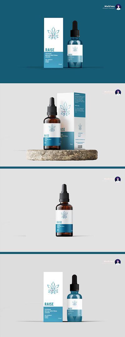 Raise Spectrum CBD Bottle Packaging Box bottle box brand cbd cbd bottle cbd box creative design exercise fitness gym herbal illustration label mockup packaging spectrum spectrum bottle supplement workout