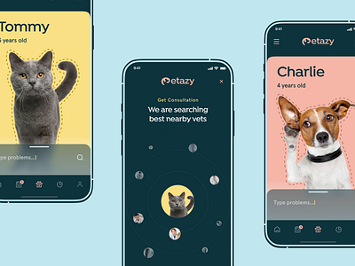 Petazy - On Demand Vets Appointment Experience animation app animation app design booking case study dark design mobileapp musemind musemindagency muzliuiinteractions pet petcare petdoctor pethealth petmedicine trend2022 uiux vet vets appointment