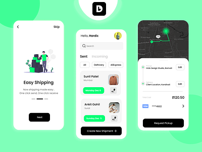 Courier App Concept ( DeLovery ) app design app redesign clean ui design courier app concept figma ui design shipment app concept ui