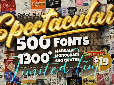 Spectacular Collection Big Bundle Bundles 10568786 fonts collection