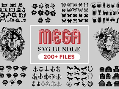 The Mega SVG Bundle angel animal cat dog faith husky dog infinity music owl sugar skull svg svg bundles svg collection wolf