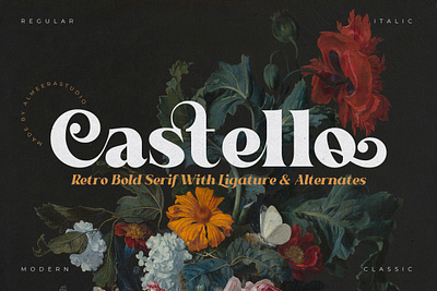 Castello Typeface | Retro Bold Serif beauty