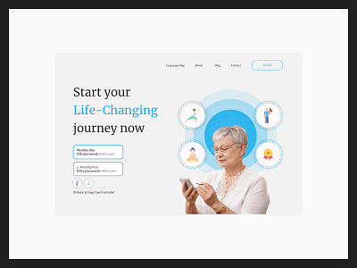 Health and Wellness Landing Page branding design illustration minimal ui ux vector visual