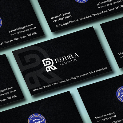 Business Card designed for Rudra Property ads branding business card design graphic design india instagram post logo make me brand real estate surat