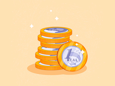 Reales $ brasil colorful illustration money real vector