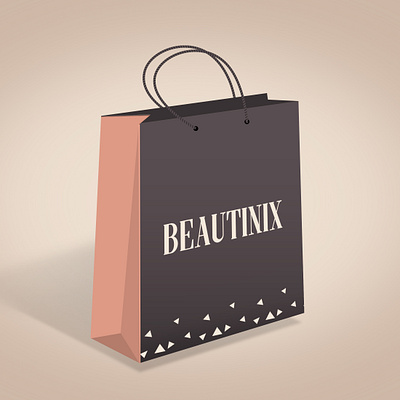 conceptualized paper bag design for Beautinix ads branding business card design graphic design india instagram post logo real estate