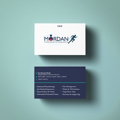 Business Card designed for Mordan Physiotherapy Centre ads branding business card creative card design design graphic design india instagram post logo make me brand real estate surat