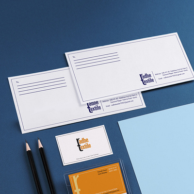 Single Color envelope design for Radhe Textile ads branding business card design graphic design illustration india instagram post logo logo design product design social media marketing social media post textile vising card
