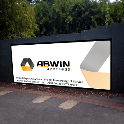 Sign board designed for Abvin Overseas ads branding design graphic design holdings illustration import export india instagram post logo overseas