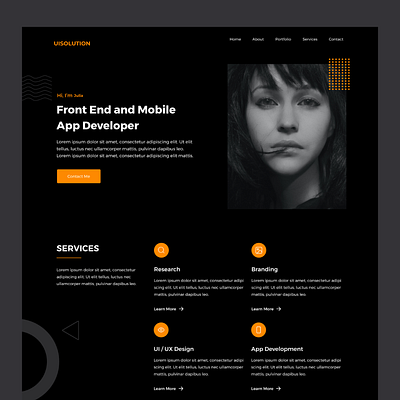 Creative freelancer web portal UI design