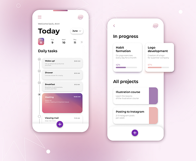 Interface for a mobile task manager branding design graphic design illustration ui ux