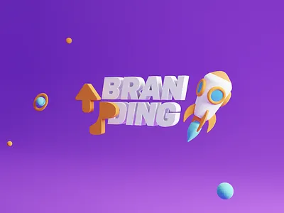 UP Branding Rocket 3d 3d modeling animation blender branding low polly rocket space