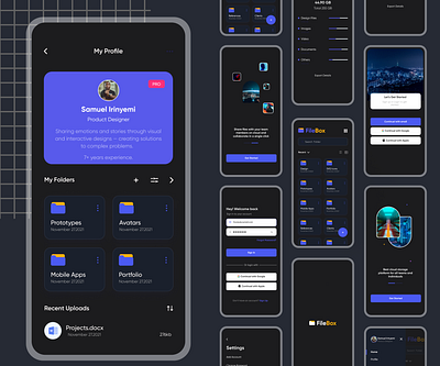 FileBox - Cloud Storage animation app design designer ui uiux ux web