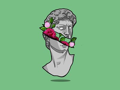 Statue design flowers graphic design icon illustration procreate statue
