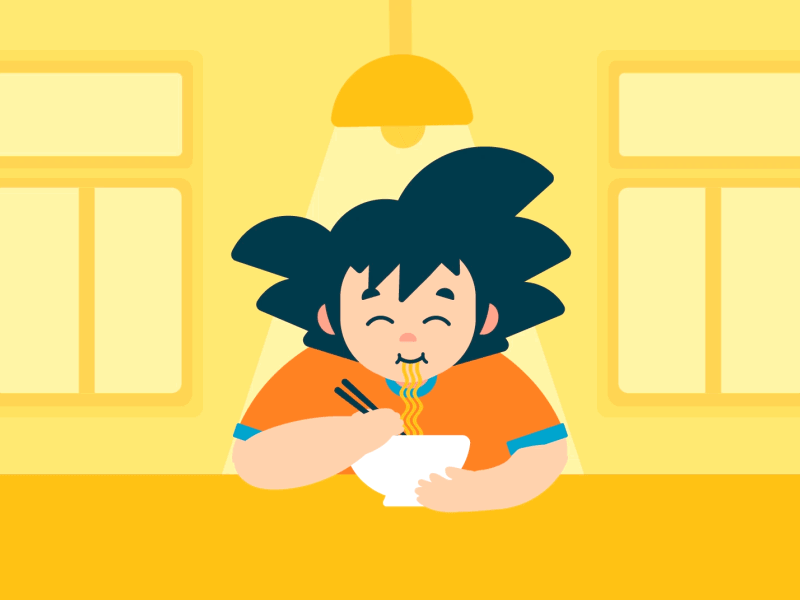 Chubby Goku animation after effects animation design dragon ball goku graphic design motion graphics