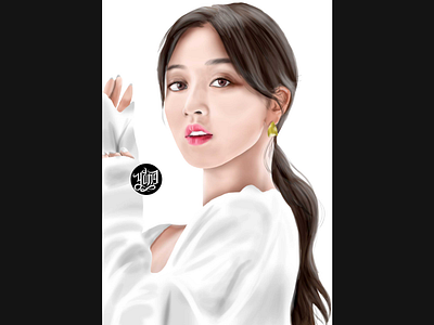 Speed painting of Jihyo of Twice girl illustration kpop kpopfanart painting speedpainting twice twicefanart