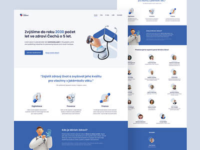 Ministr Zdraví (concept) design health landing life medical page