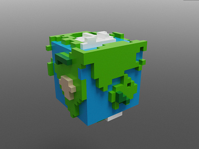 Hello Voxel World 3d ill illustration sandbox voxel