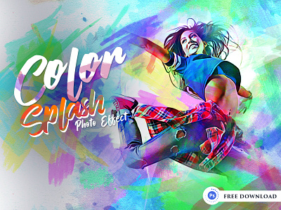 FREE! Color Splash Photo Template art digital art free download free photo template graphic design oil painting painting photo photo effect photo template photohsop effect splash watercolor