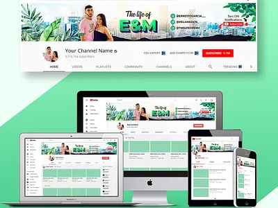 YouTube Banner for Couple Channel banner banners branding channel art couple couple banner couple channel art couple youtube banner creative design youtube