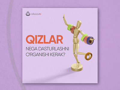 Robocode | Qizlar nega dasturlashni o'rganish kerak? color design graphic design instagram mockup post robocode social media