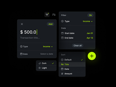 Dark theme UI set dark theme finance ui