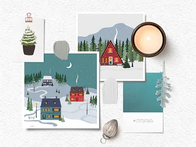 Winter & Christmas city creator branding christmas design digi digital illu illustration vector winter