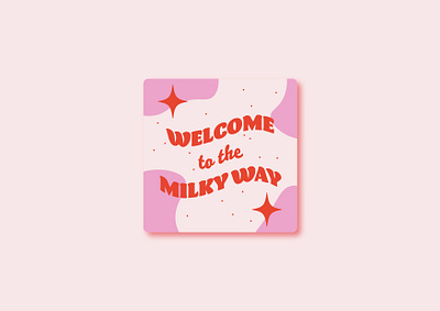 welcome :) design flat illustration milky way space sticker sticker design typography vector