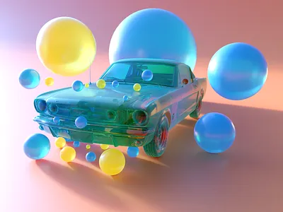 Mustanng 3d 3d design 3dart 3darts abstract art beautiful branding c4d color colorful design graphic design illustration inspiratin motion graphics render soft surrealism ui