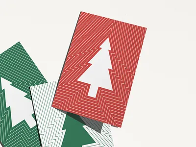 Tree Lines Greeting Card christmas christmas card christmas tree greeting card holiday illustration pattern santa stationery tree