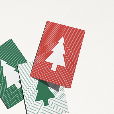 Tree Lines Greeting Card christmas christmas card christmas tree greeting card holiday illustration pattern santa stationery tree