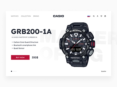 Watches web-site concept casio desktop e commerce g shock gucci hamilton rolex seiko tissot ui ux ux ui uxui watch watches web web design web site website white