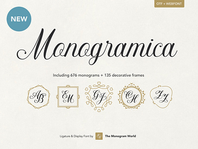 Monogramica Script – Cover Image revised calligraphy calligraphy monogram classic frames hand lettering handwriting initials ligature font ligatures logo logo creator monogram monogram font monogram typeface script two letter monograms typeface typography wedding logo wedding monogram