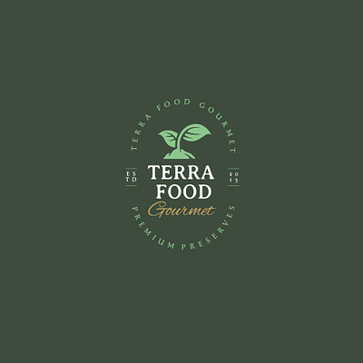 Terra Food Gourmet branding canned design food leaf logo natural organic preserves vegtables