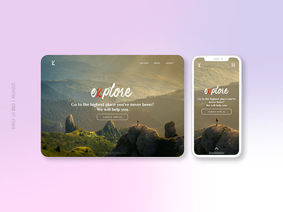 Daily UI 003 - Landing Page dailyui landing page mountain travel ui