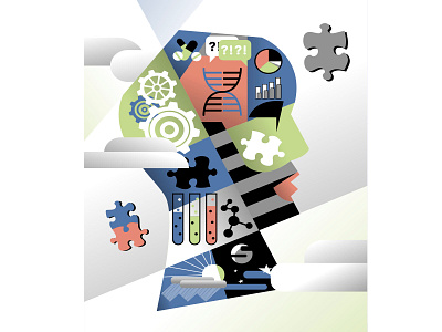 Mental Health Science abstract contemporary design editorial healthcare illustration illustrator medicine pharma science technology vector
