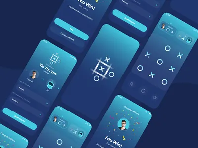 Tic-Tac-Toe Game Design For iOS. animation app design game illustration ios ui uiux ux