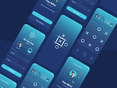 Tic-Tac-Toe Game Design For iOS. animation app design game illustration ios ui uiux ux