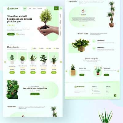 Interior Plant Store - Landing Page adobexd cactus design ecommerce ecommercedesign houseplants interiorplant landing landscape nature plantgarden plantlove plantsell plantshop plantstore shop trees ui uiux website