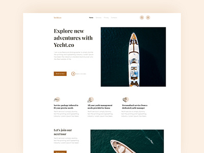yacht service website landing page ui design 2022 app clean design family time figma landing page luxury minimal mobile product design responsive design template tour trendy design ui ux vacation web design website yacht