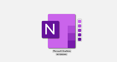 Microsoft OneNote app branding design graphic design illustration logo vector