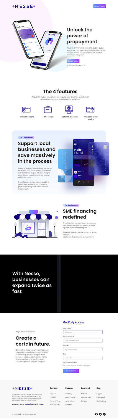 Nesse - Landing Page branding design icons design illustration logo mobile app design mockup design ui ui design web design