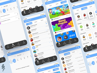 PaMaCommunity android app application call chat app chatting conference contacts daily ui design explore game interface ios meet minimal mobile app relationship ui ux