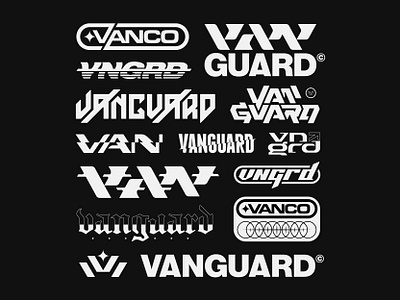 VANGUARD Wordmarks apparel branding collection custom lettering letters logotype merch set sheet type typemark typography vanguard word wordmark