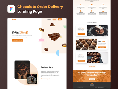 Mesuji - a Chocolate Order Delivery Landing Page branding design illustration landing page ui ui design uiux website design