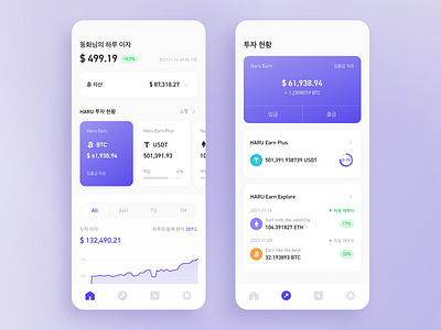 Invest in crypto, Earn interest app bitcoin blockchain btc crypto cryptocurrency design eth fintech invest mobile money ui uidesign uiux usdt ux