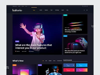 Tech Gadgets Magazine & Blog Website article blog branding clean colorful creative dark theme e magazine e news landing page magazine media minimal blog news ui personal blog trendy ui design user interface ux design website design
