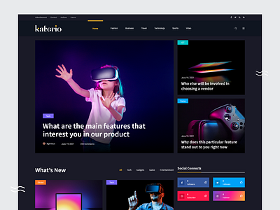 Tech Gadgets Magazine & Blog Website article blog branding clean colorful creative dark theme e magazine e news landing page magazine media minimal blog news ui personal blog trendy ui design user interface ux design website design