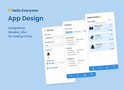 Coding in Flow app UI design design figma graphic design logo ui ux wow